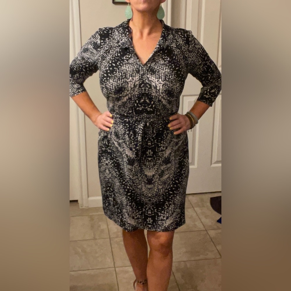 Faux snake skin printed dress
